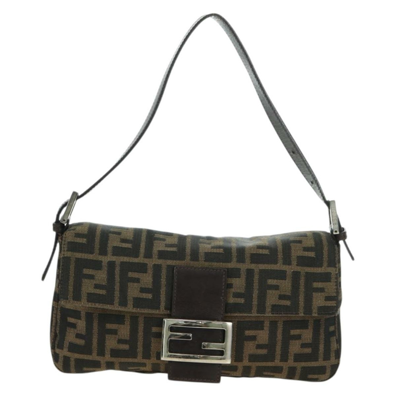 【日本直送】FENDI Zucca帆布Mamma Baguette單肩包 棕色/黑色 正品 177646SAV-12