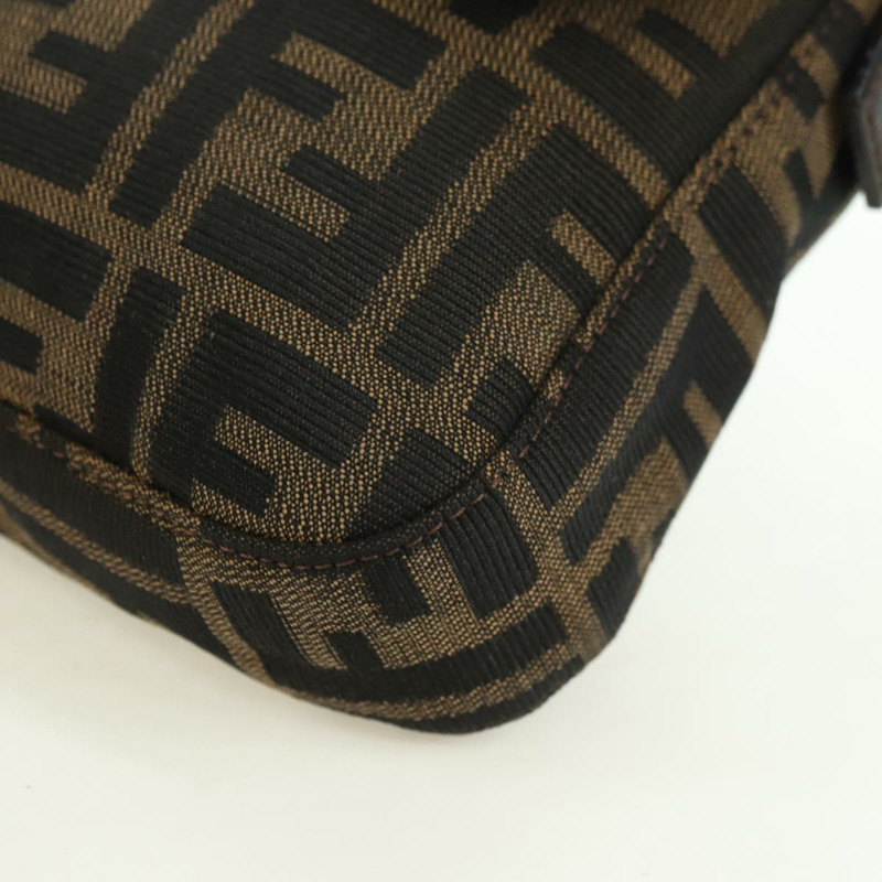 【日本直送】FENDI Zucca帆布Mamma Baguette單肩包 棕色/黑色 正品 177646SAV-15