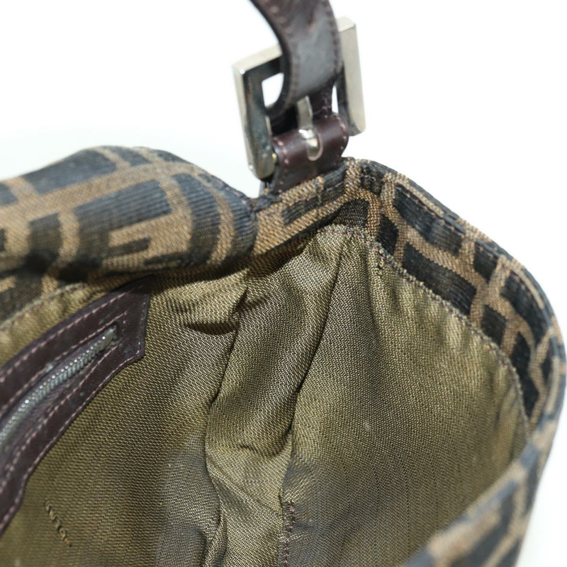 【日本直送】FENDI Zucca帆布Mamma Baguette單肩包 棕色/黑色 正品 177646SAV-21