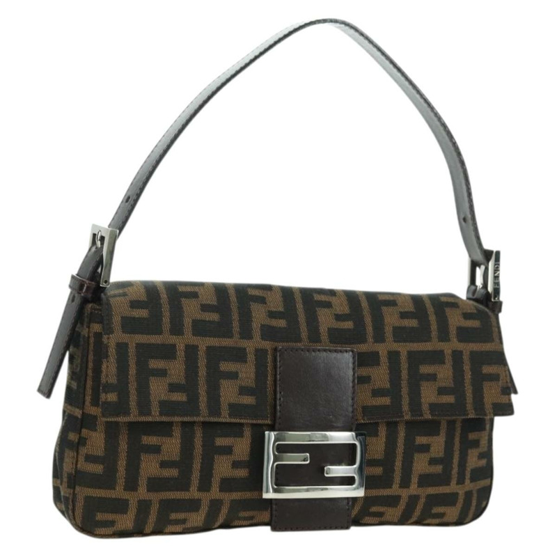 【日本直送】FENDI Zucca帆布Mamma Baguette單肩包 棕色/黑色 正品 177645SAV-0