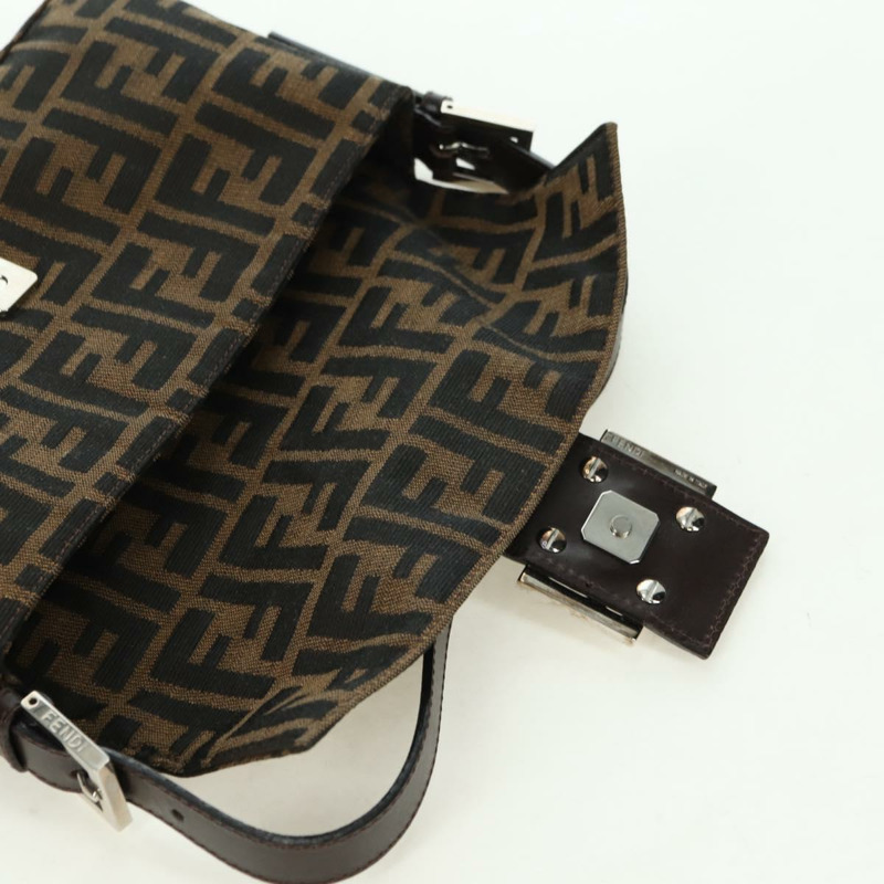 【日本直送】FENDI Zucca帆布Mamma Baguette單肩包 棕色/黑色 正品 177645SAV-19