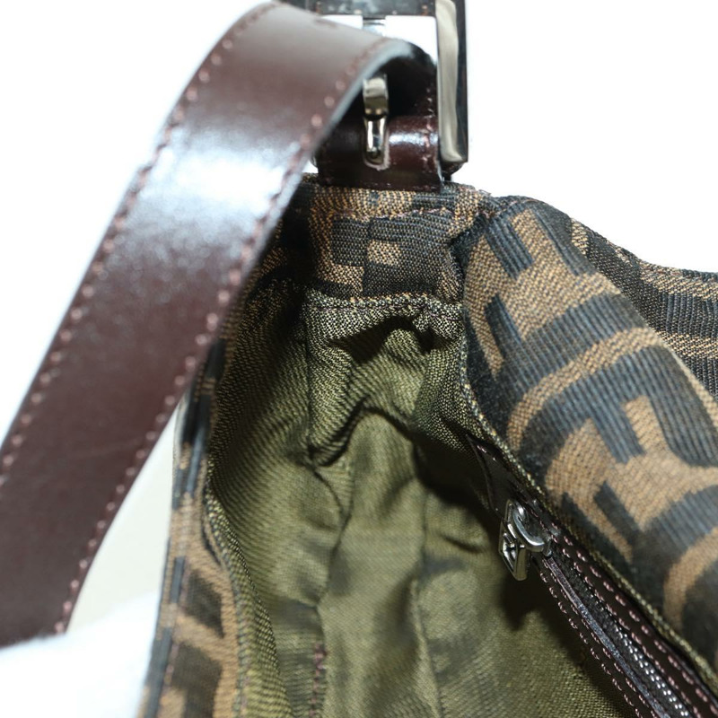 【日本直送】FENDI Zucca帆布Mamma Baguette單肩包 棕色/黑色 正品 177645SAV-21