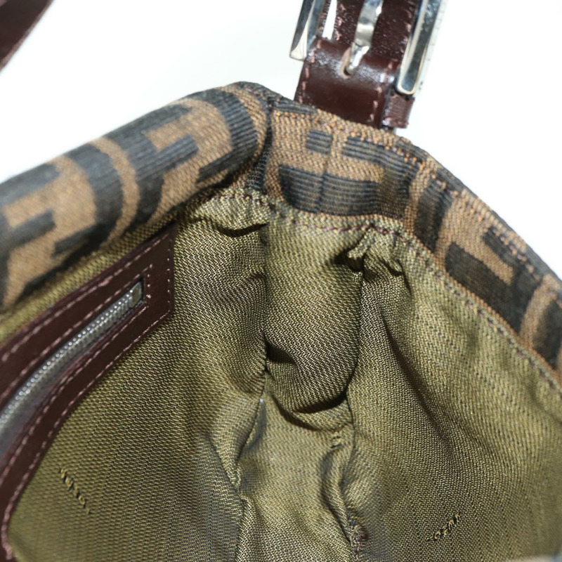 【日本直送】FENDI Zucca帆布Mamma Baguette單肩包 棕色/黑色 正品 177645SAV-22