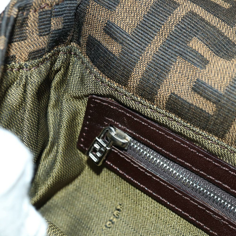 【日本直送】FENDI Zucca帆布Mamma Baguette單肩包 棕色/黑色 正品 177645SAV-23