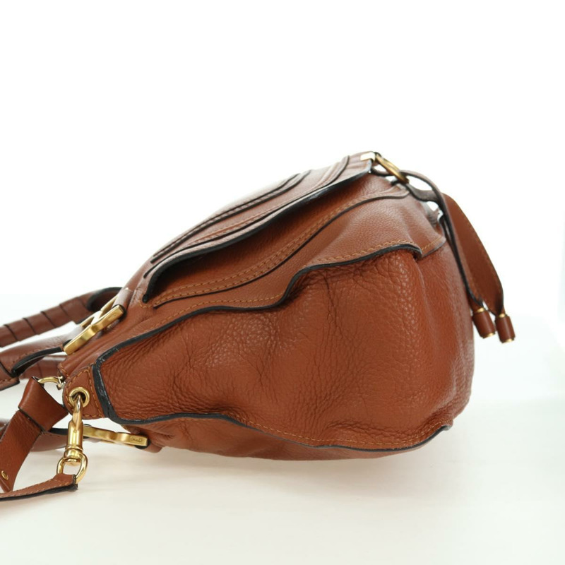 【日本直送】Chloe Marcie 手提包 真皮 兩用 棕色 金色 正品 177703M-3