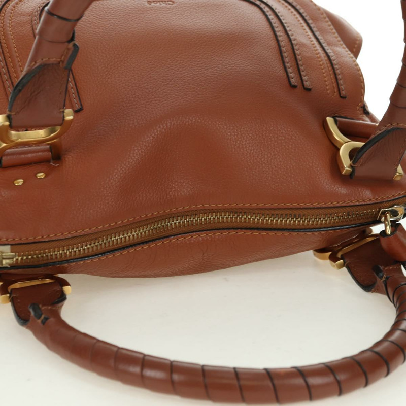 【日本直送】Chloe Marcie 手提包 真皮 兩用 棕色 金色 正品 177703M-5