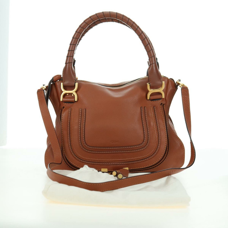 【日本直送】Chloe Marcie 手提包 真皮 兩用 棕色 金色 正品 177703M-30