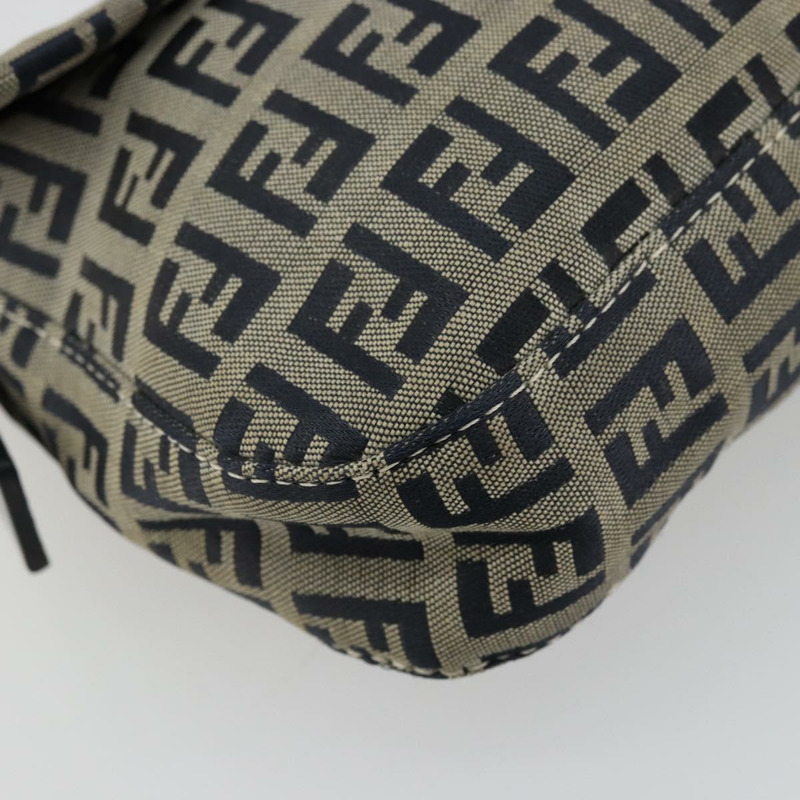【日本直送】FENDI Zucchino帆布Mamma Baguette單肩包 海軍藍 銀色 正品 177677A-14