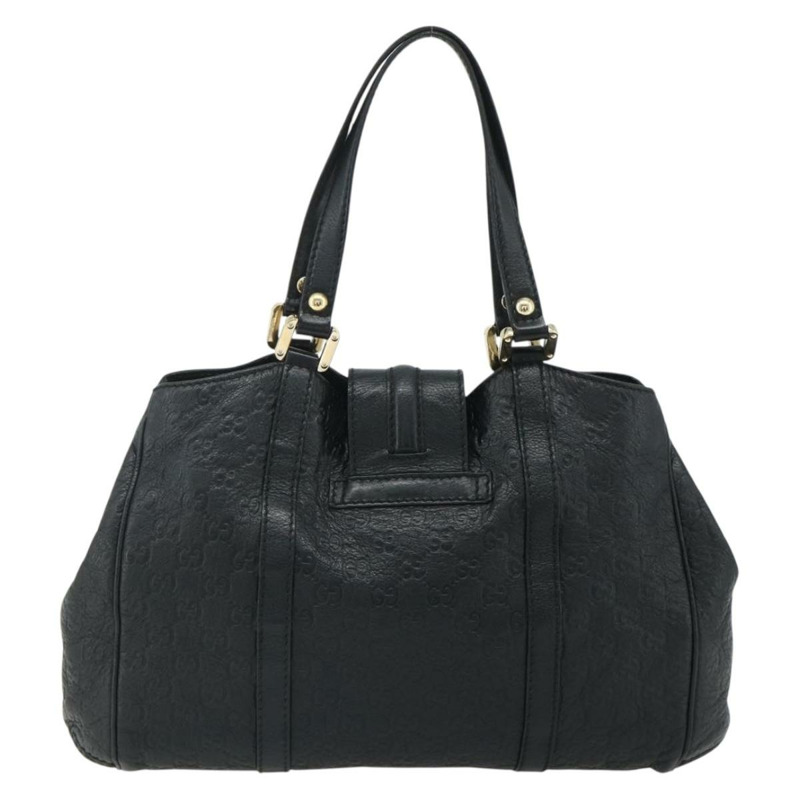 【日本直送】GUCCI GG帆布Guccissima托特包，黑色金色皮革款，貨號233609，正品編號177826A-2