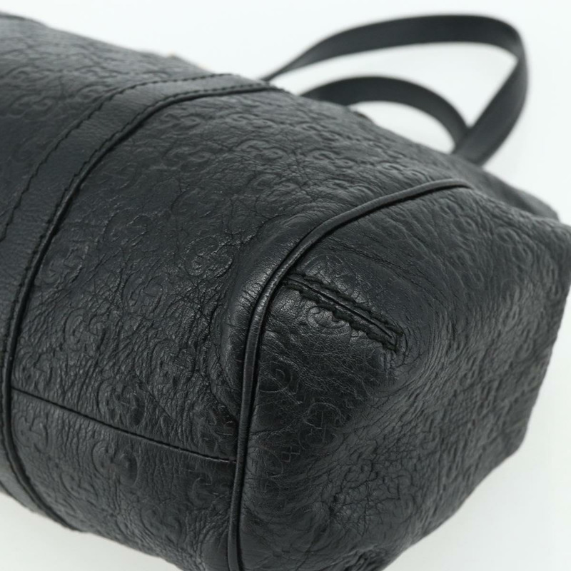 【日本直送】GUCCI GG帆布Guccissima托特包，黑色金色皮革款，貨號233609，正品編號177826A-11