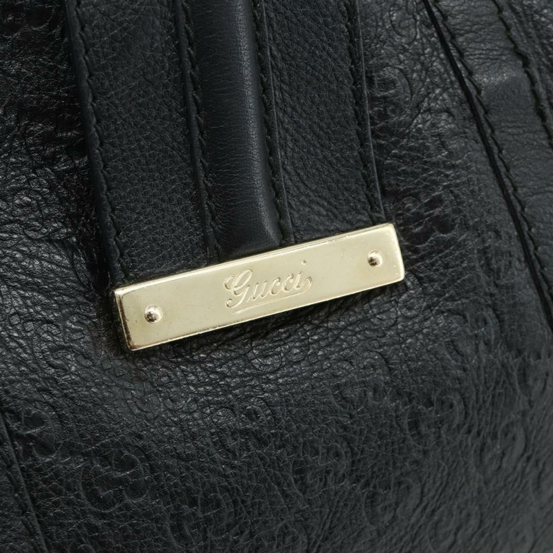 【日本直送】GUCCI GG帆布Guccissima托特包，黑色金色皮革款，貨號233609，正品編號177826A-13