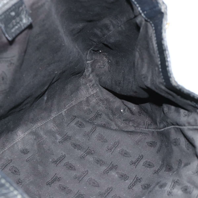 【日本直送】GUCCI GG帆布Guccissima托特包，黑色金色皮革款，貨號233609，正品編號177826A-16