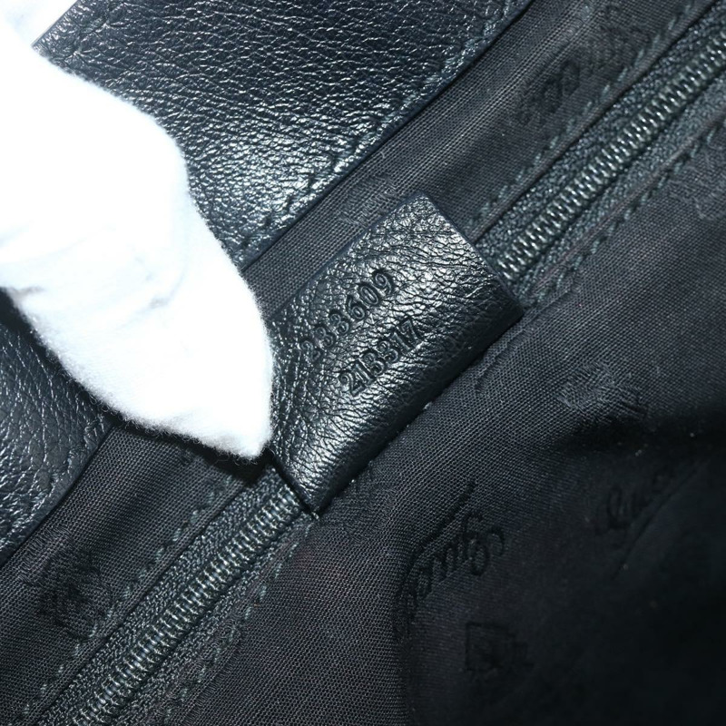 【日本直送】GUCCI GG帆布Guccissima托特包，黑色金色皮革款，貨號233609，正品編號177826A-20