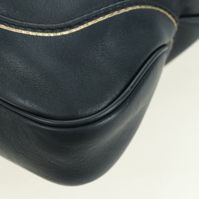 【日本直送】GUCCI Jackie 竹節單肩包，黑色金色皮革，貨號 281178，正品編號 177840SAM-13