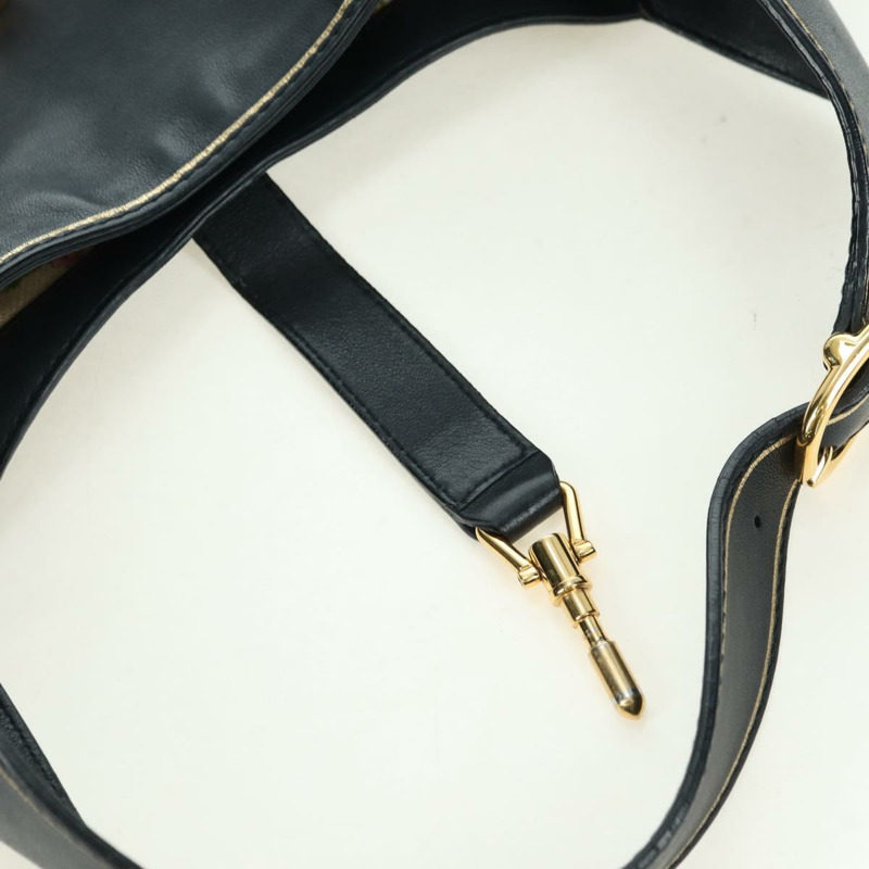 【日本直送】GUCCI Jackie 竹節單肩包，黑色金色皮革，貨號 281178，正品編號 177840SAM-16