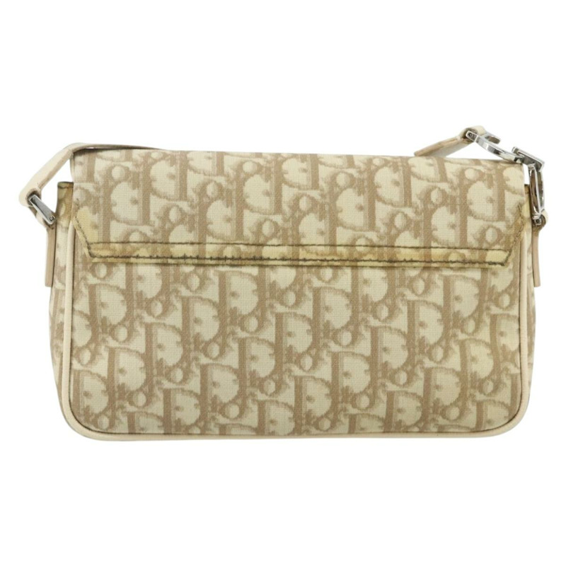 【日本直送】Christian Dior Trotter帆布肩背包 PVC 米色 銀色 正品 177983A-2