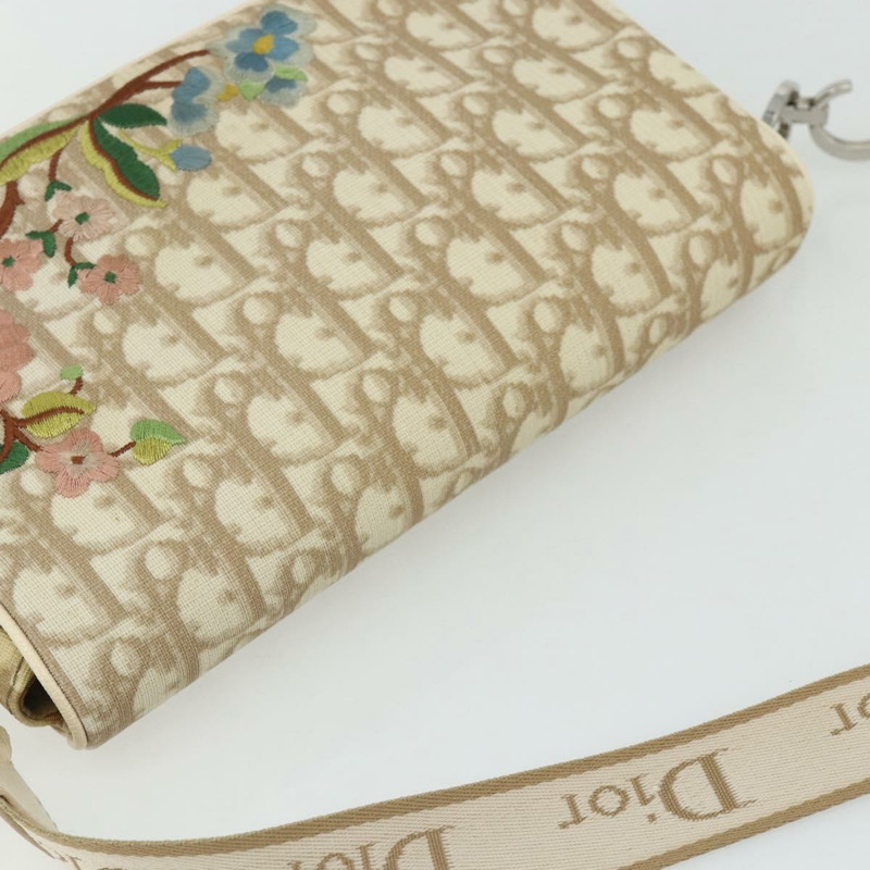 【日本直送】Christian Dior Trotter帆布肩背包 PVC 米色 銀色 正品 177983A-5
