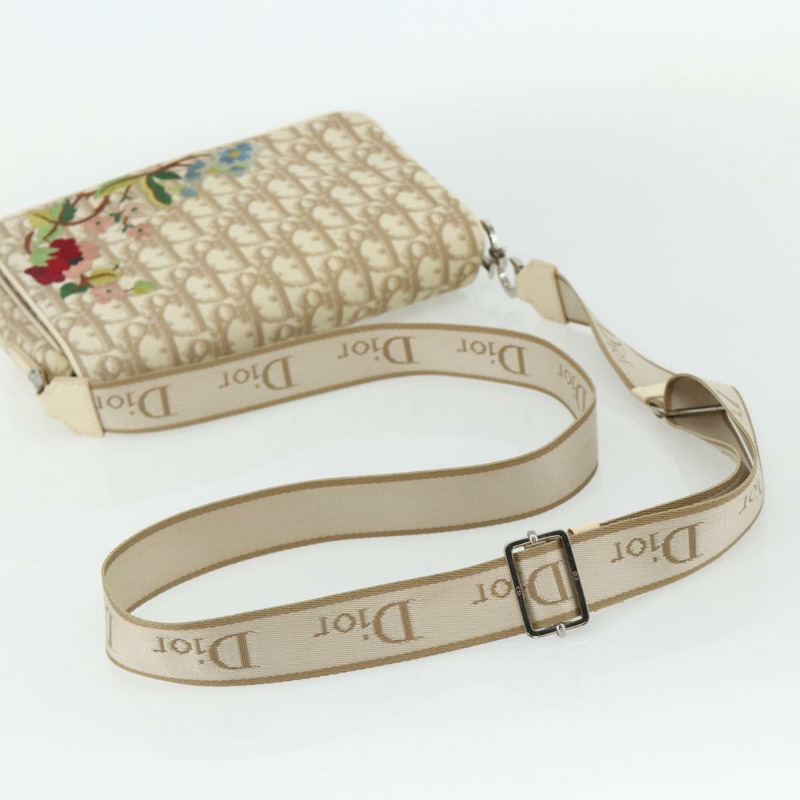 【日本直送】Christian Dior Trotter帆布肩背包 PVC 米色 銀色 正品 177983A-6
