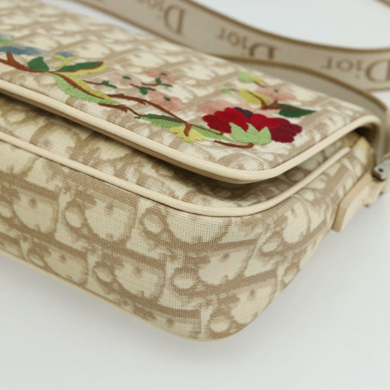 【日本直送】Christian Dior Trotter帆布肩背包 PVC 米色 銀色 正品 177983A-9