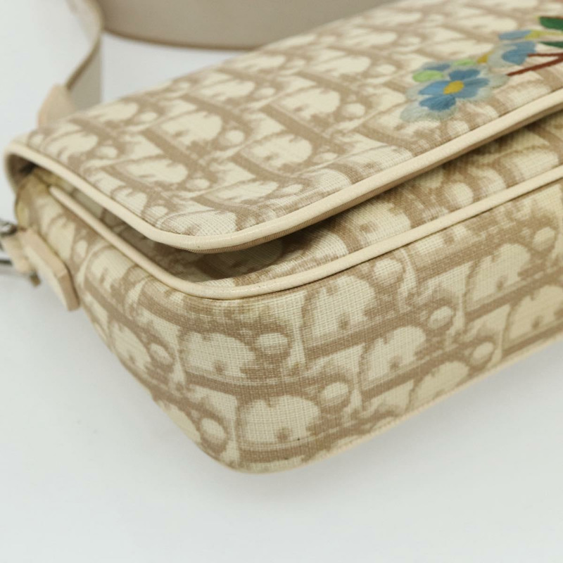 【日本直送】Christian Dior Trotter帆布肩背包 PVC 米色 銀色 正品 177983A-10