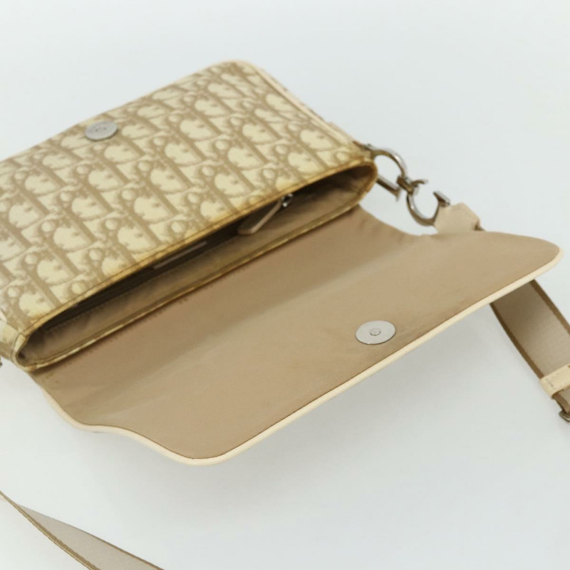 【日本直送】Christian Dior Trotter帆布肩背包 PVC 米色 銀色 正品 177983A-13