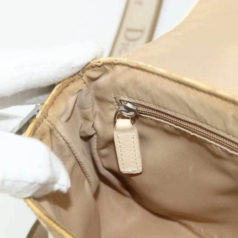 【日本直送】Christian Dior Trotter帆布肩背包 PVC 米色 銀色 正品 177983A-18