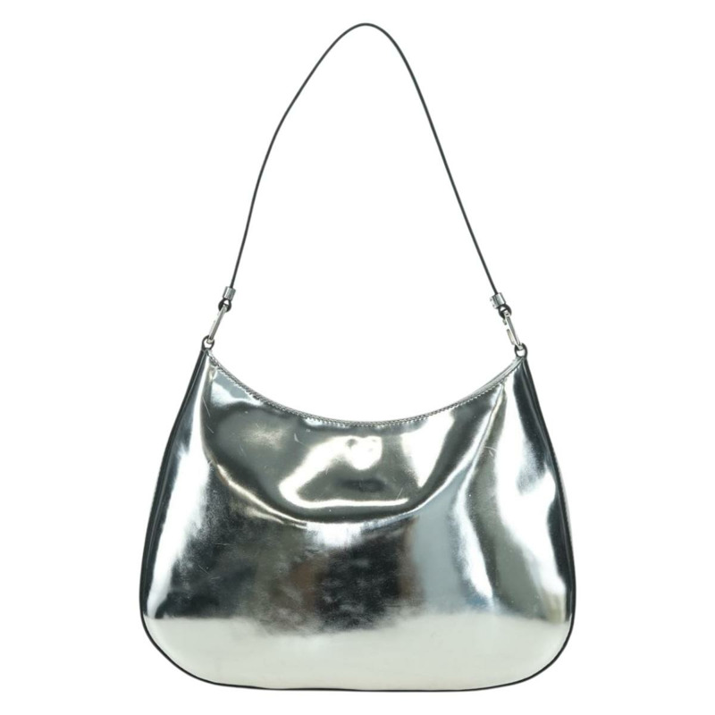 【日本直送】PRADA 銀色漆皮肩包，貨號 177961SM-1