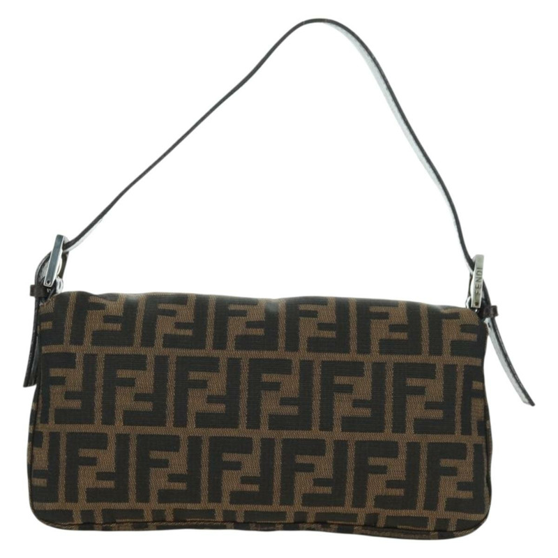 【日本直送】FENDI Zucca帆布Mamma Baguette單肩包 黑色棕色 正品 177212SAV-1