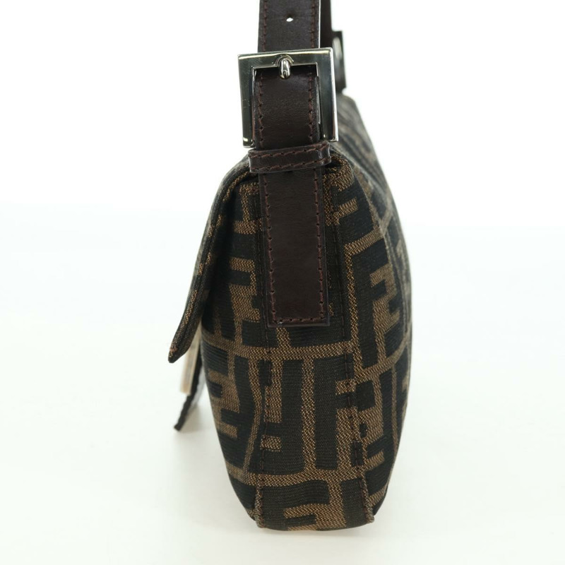 【日本直送】FENDI Zucca帆布Mamma Baguette單肩包 黑色棕色 正品 177212SAV-2