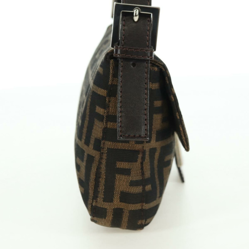 【日本直送】FENDI Zucca帆布Mamma Baguette單肩包 黑色棕色 正品 177212SAV-3