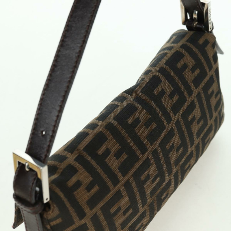 【日本直送】FENDI Zucca帆布Mamma Baguette單肩包 黑色棕色 正品 177212SAV-5