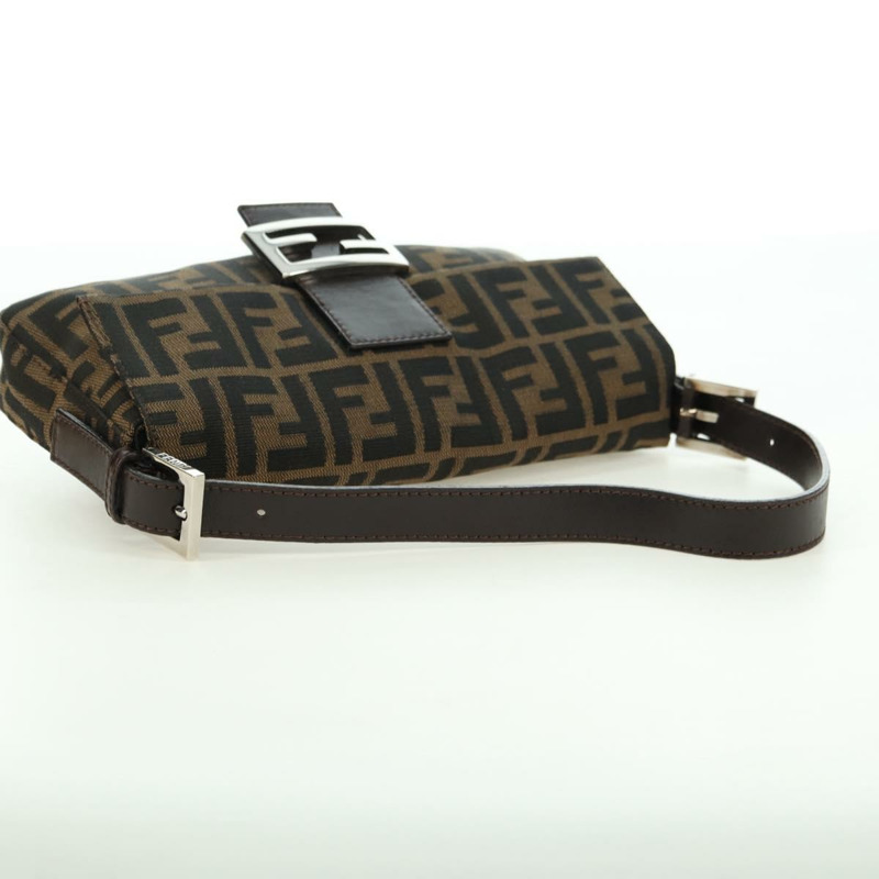 【日本直送】FENDI Zucca帆布Mamma Baguette單肩包 黑色棕色 正品 177212SAV-6