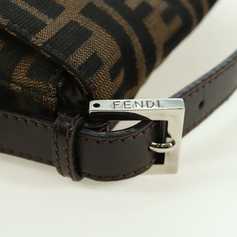 【日本直送】FENDI Zucca帆布Mamma Baguette單肩包 黑色棕色 正品 177212SAV-7