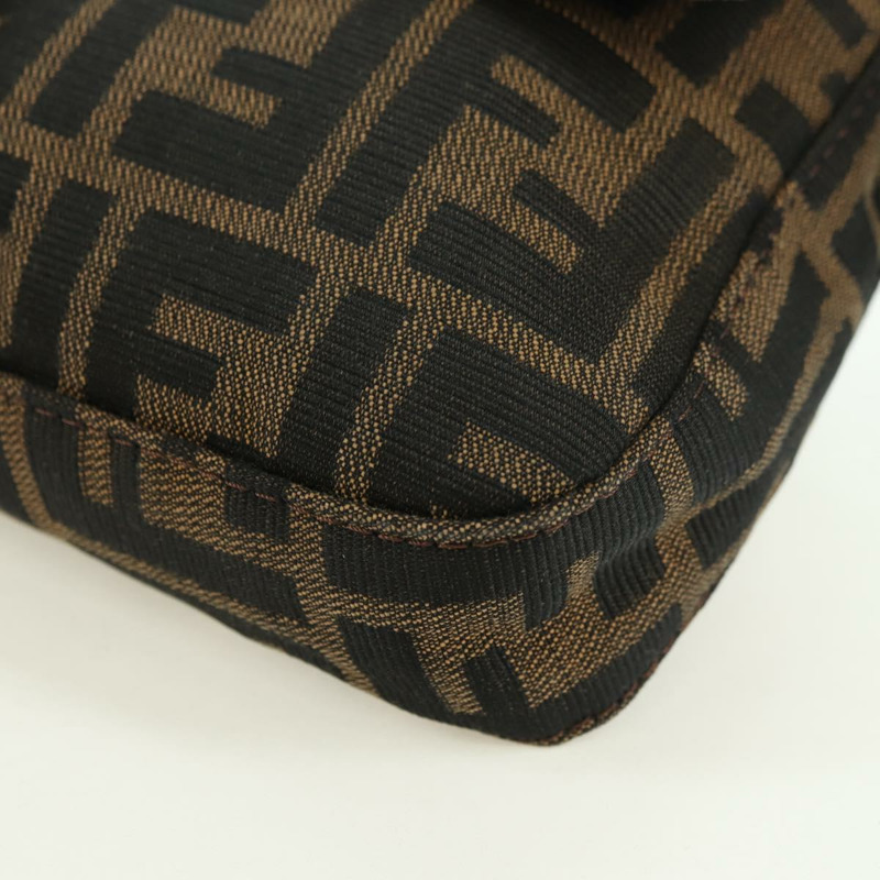 【日本直送】FENDI Zucca帆布Mamma Baguette單肩包 黑色棕色 正品 177212SAV-15