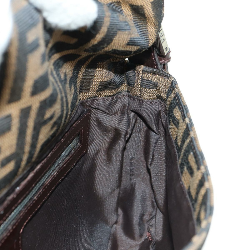 【日本直送】FENDI Zucca帆布Mamma Baguette單肩包 黑色棕色 正品 177212SAV-21