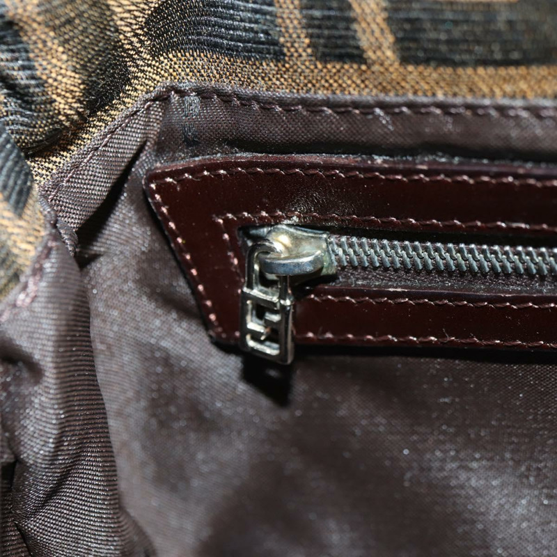 【日本直送】FENDI Zucca帆布Mamma Baguette單肩包 黑色棕色 正品 177212SAV-23
