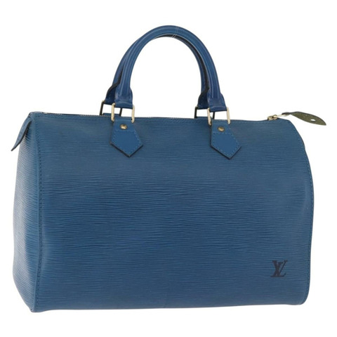 路易威登 Epi Speedy 30 手提包，托萊多藍，M43005，LV 正品，編號 177225A