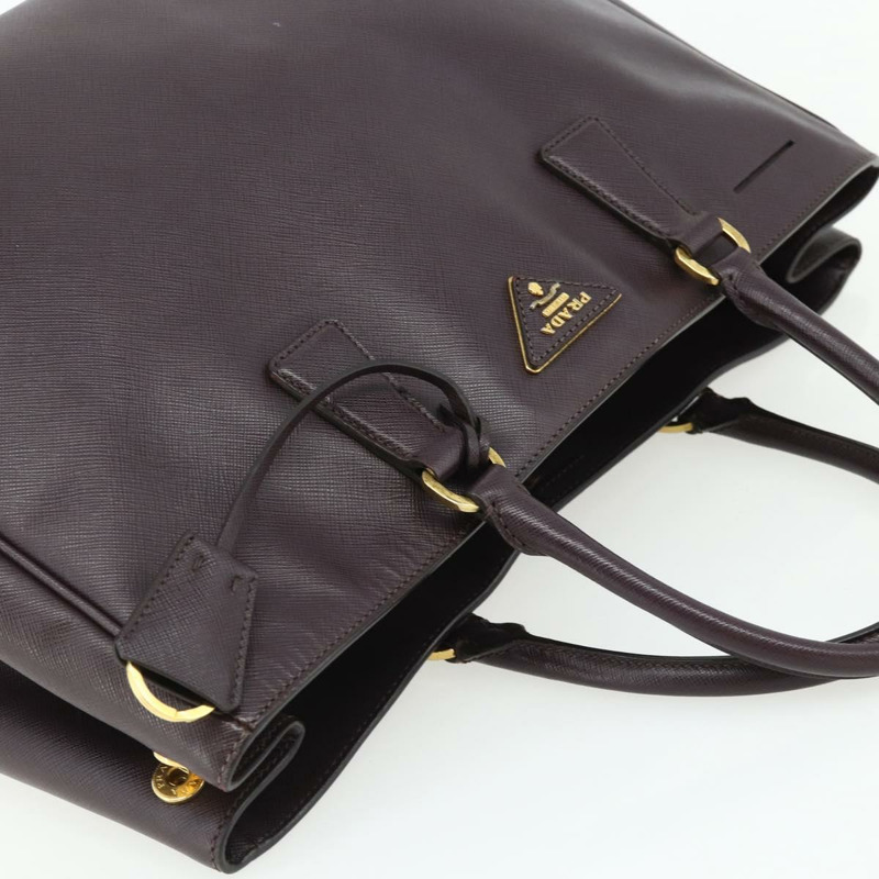 【日本直送】PRADA 手提包 Safiano 皮革 紫色金色 Auth ka4206A-5