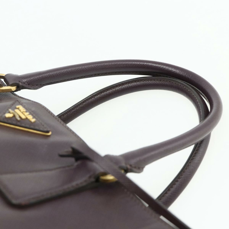 【日本直送】PRADA 手提包 Safiano 皮革 紫色金色 Auth ka4206A-7