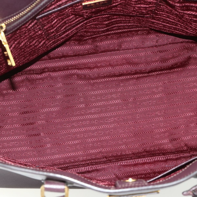 【日本直送】PRADA 手提包 Safiano 皮革 紫色金色 Auth ka4206A-10