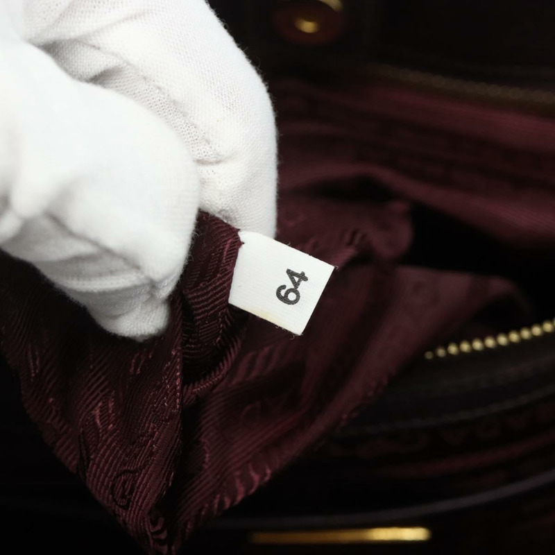 【日本直送】PRADA 手提包 Safiano 皮革 紫色金色 Auth ka4206A-11