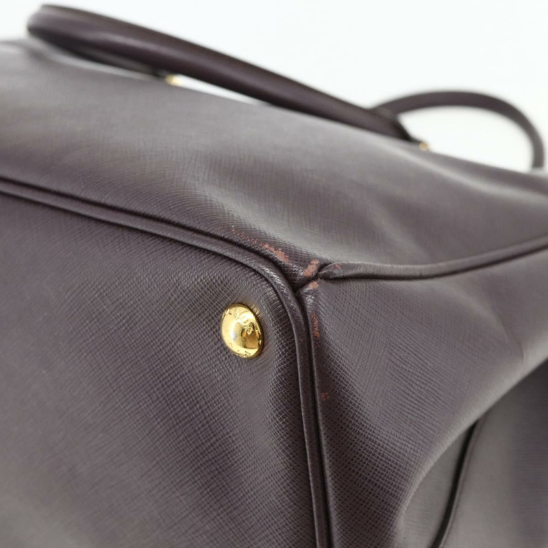 【日本直送】PRADA 手提包 Safiano 皮革 紫色金色 Auth ka4206A-14