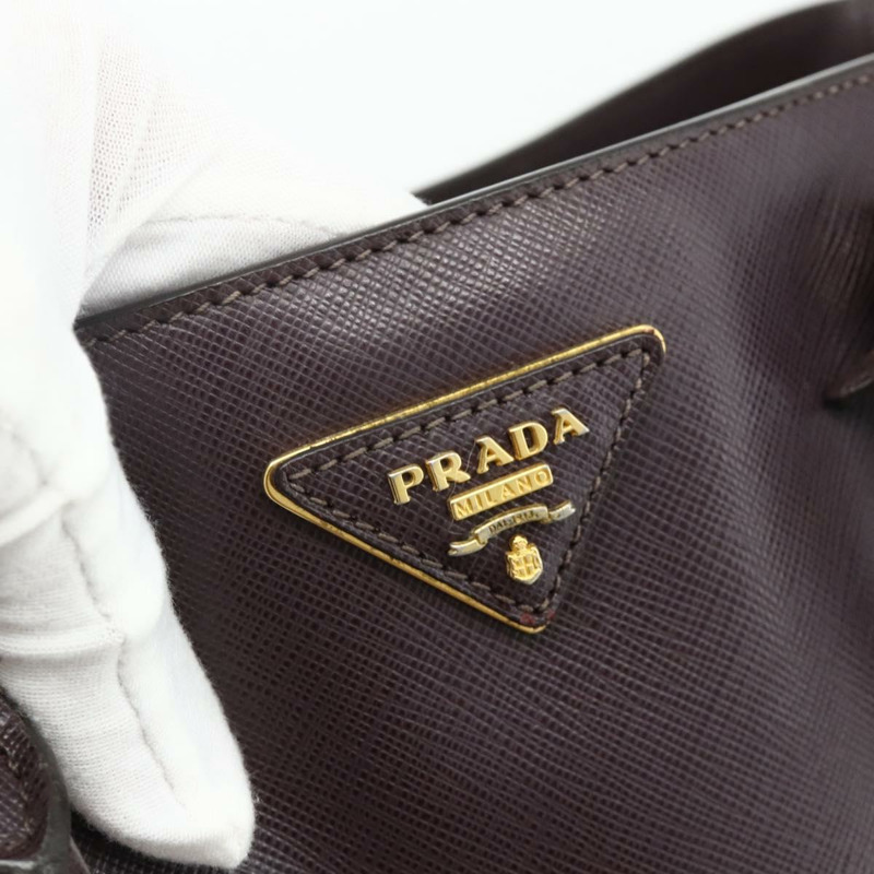 【日本直送】PRADA 手提包 Safiano 皮革 紫色金色 Auth ka4206A-16