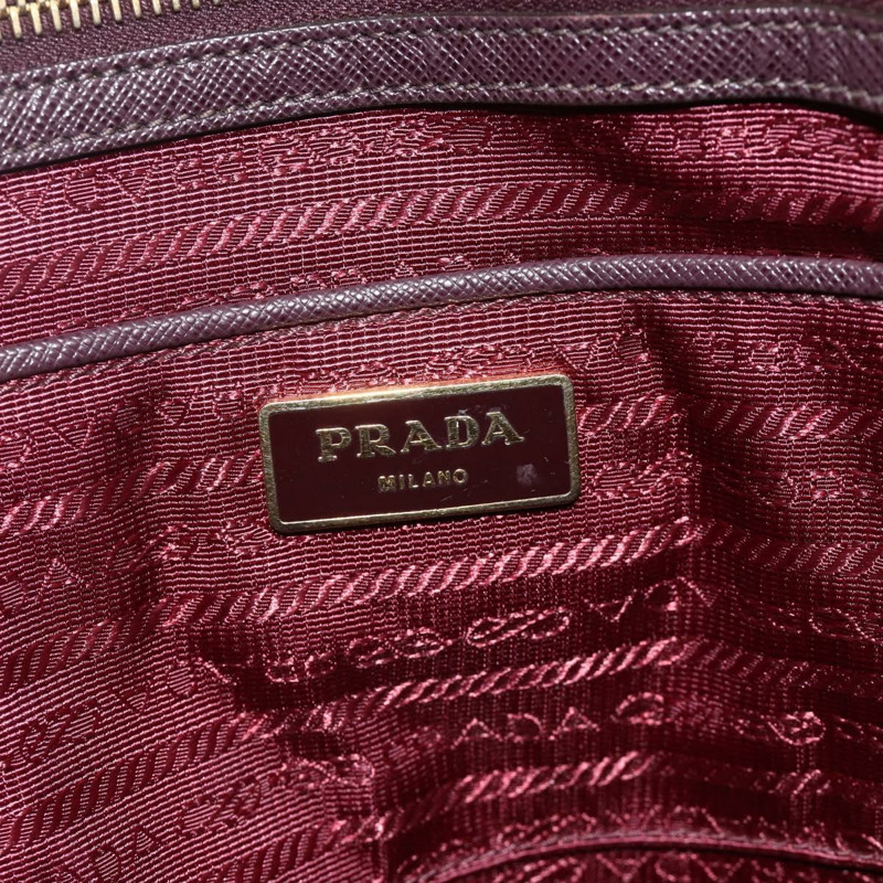 【日本直送】PRADA 手提包 Safiano 皮革 紫色金色 Auth ka4206A-17