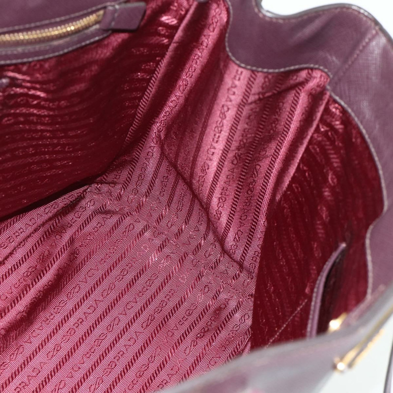 【日本直送】PRADA 手提包 Safiano 皮革 紫色金色 Auth ka4206A-18