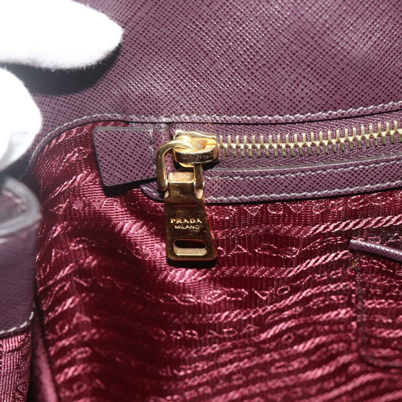 【日本直送】PRADA 手提包 Safiano 皮革 紫色金色 Auth ka4206A-21