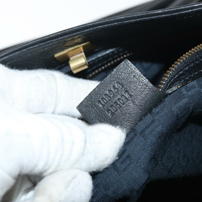 【日本直送】GUCCI 黑色金色皮革單肩包 108964 正品 178939V-20