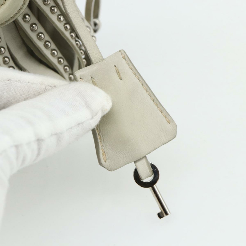 【日本直送】PRADA 鏈條單肩包 皮革 銀色 象牙色 正品 179041A-8