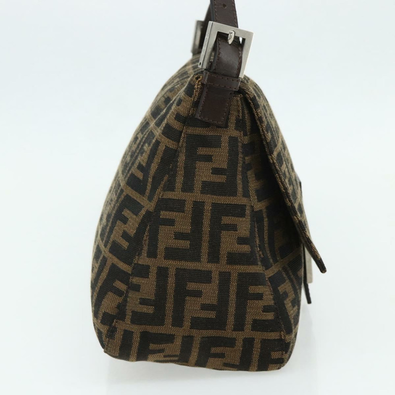【日本直送】FENDI Zucca帆布Mamma Baguette單肩包 黑色棕色 正品 179060V-2