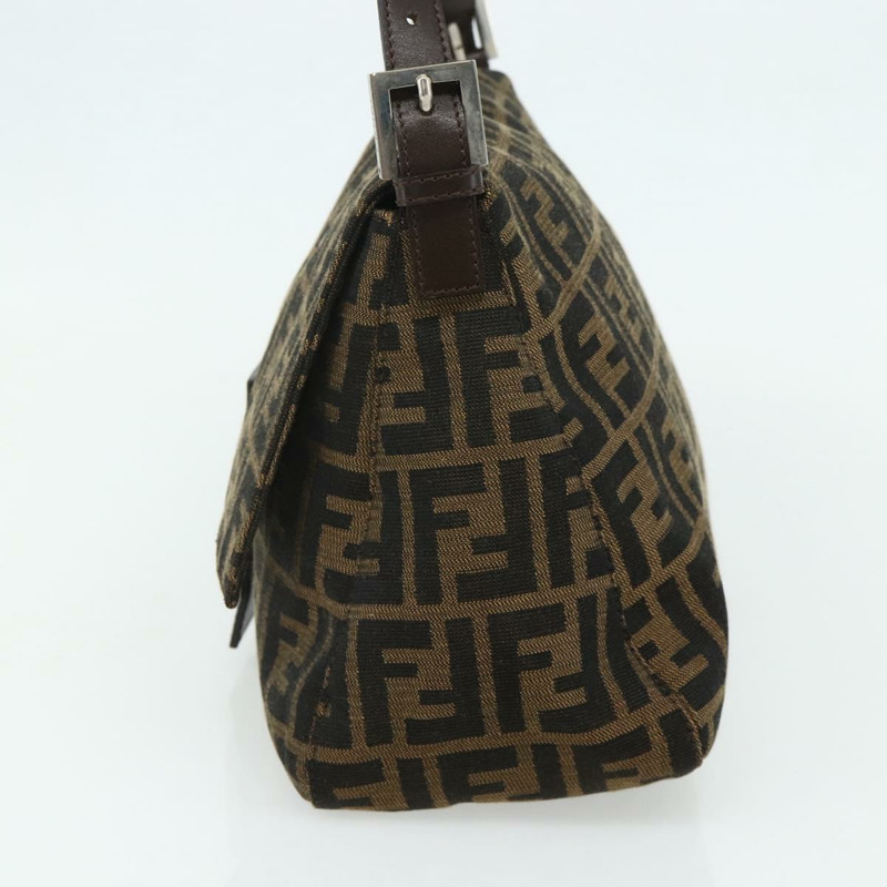 【日本直送】FENDI Zucca帆布Mamma Baguette單肩包 黑色棕色 正品 179060V-3